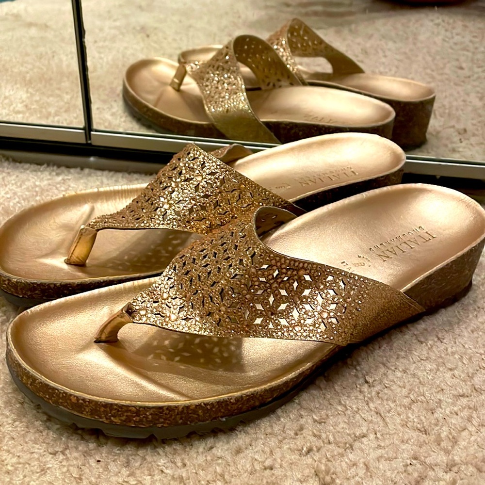Rose Gold Italian Shoemaker Sandals